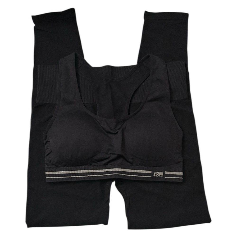 Marika Black Sports Bra and Abstract Leggings Set NWOT - Sz MEDIUM